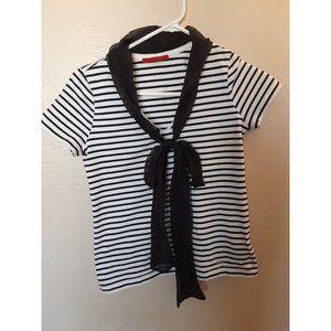 Carolina Herrera Striped Top with Sheer Tie